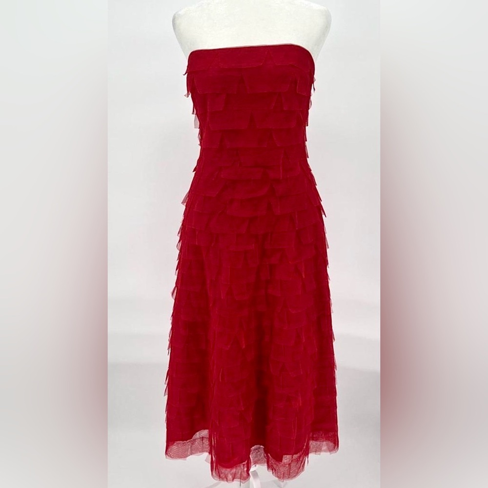 BCBGMaxAzria Stunning Red Strapless Dress